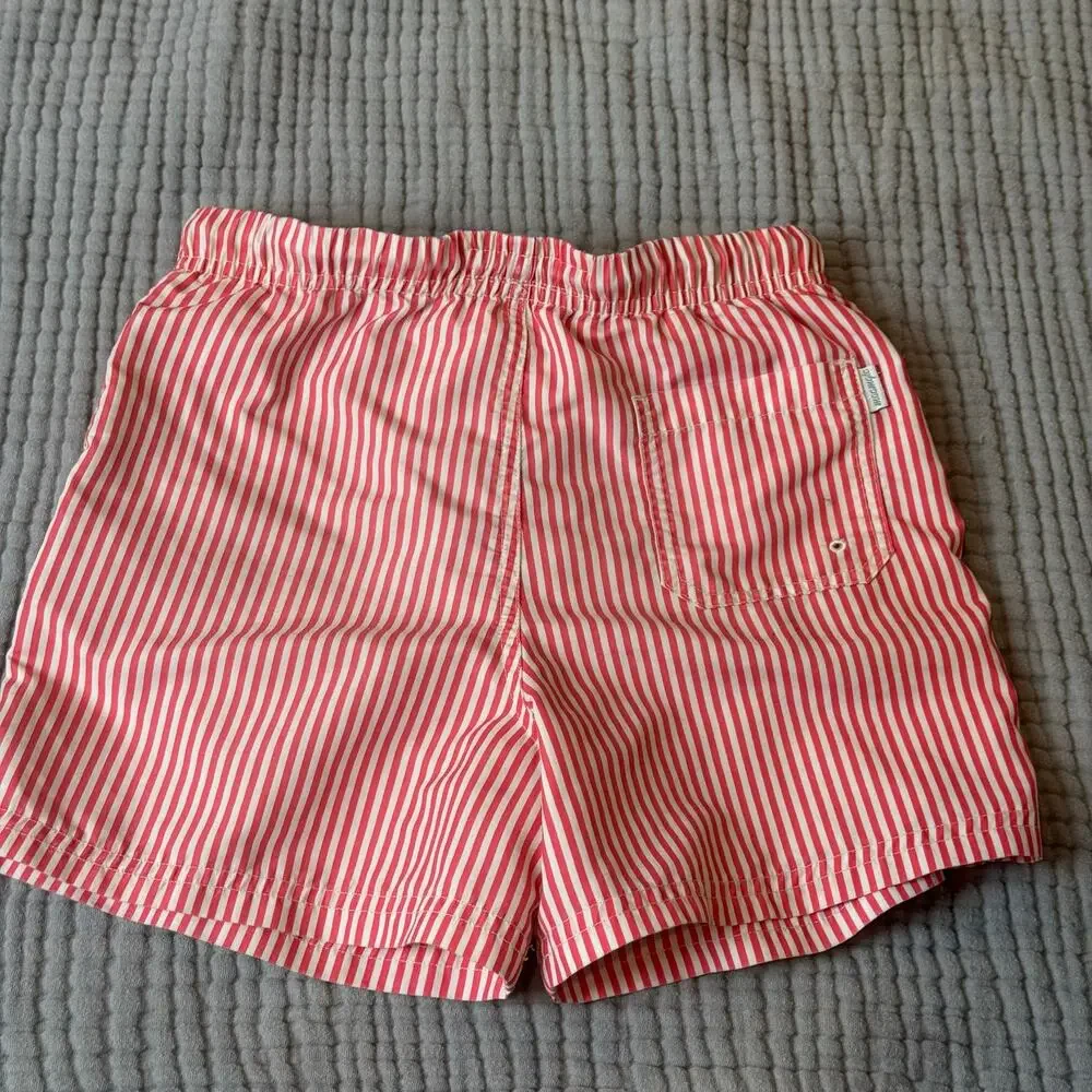 Maamgic Red White Candy Stripe Swim Trunks Shorts Boys 7